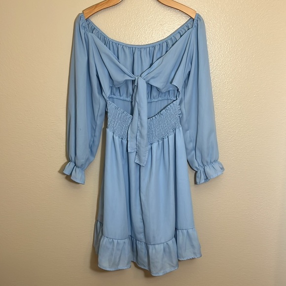 Zaful Light Blue Open Back Dress - Picture 7 of 13